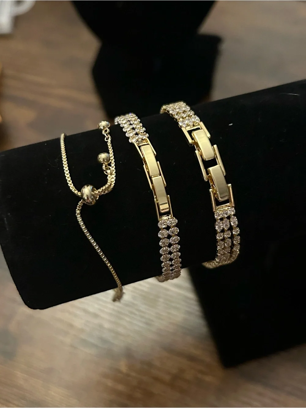 Set of 3 Gold CZ Tennis Bracelets